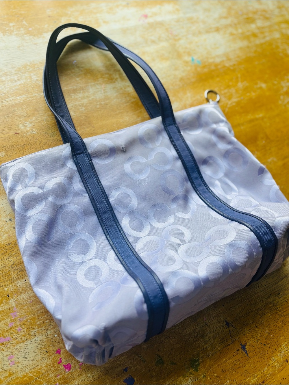 Coach Lavender Vintage y2k Poppy Tote with Dark Purple Trim 14530 - Picture 7 of 14